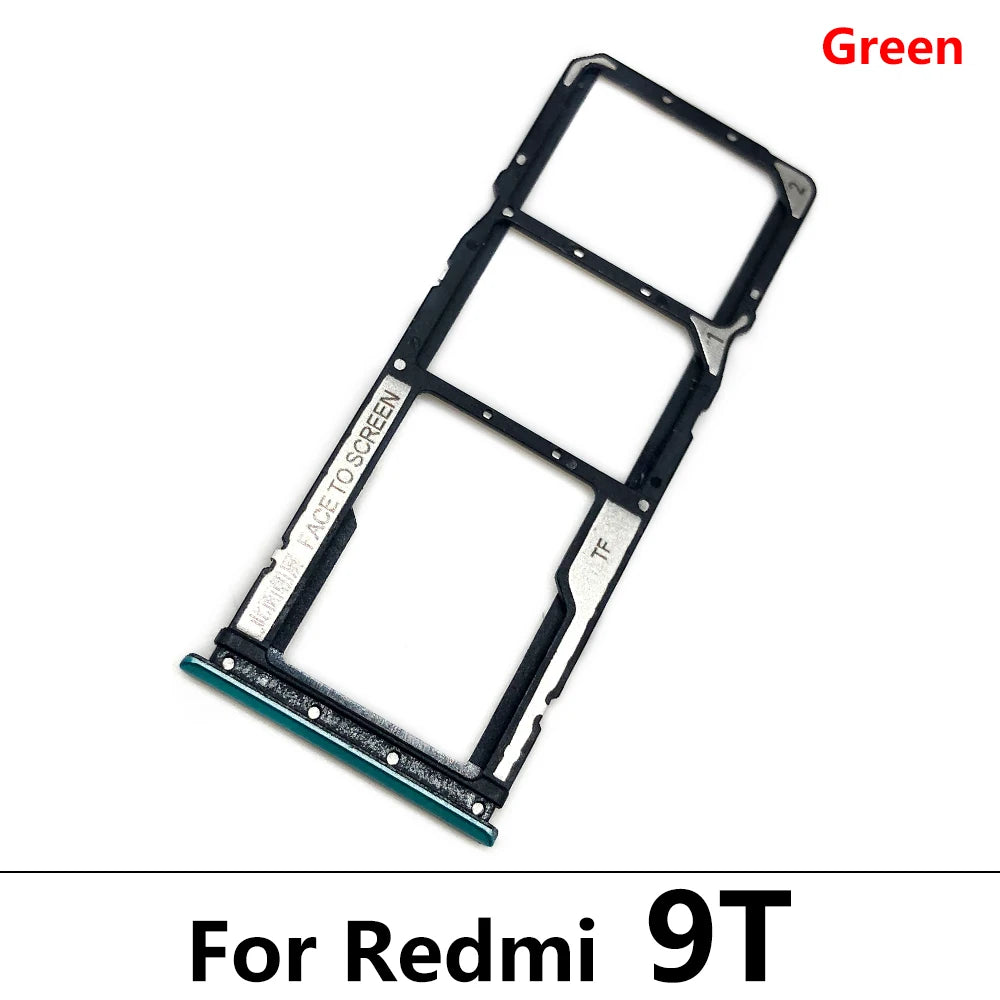 10Pcs/Lot, SIM Card Tray Slot Holder For Xiaomi Redmi 9 9A 9C 9T Replacement Parts Black Blue Green Yellow Orange  Xiaomi  Xiao mi phone repair parts