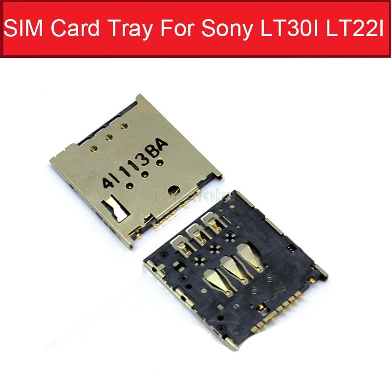 Genuine Sim Card slot For Sony xperia T LT30 LT30P Sim Card Holder For Sony Xperia P LT22i LT22 Sim card reader Adapter Rarts Sony phone repair parts