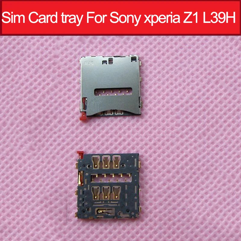 NWT Genuine Sim Card Slot For Sony xperia Z1 L39H C6902 C6903 C6905 C6906 Sim Card Reader Holder Adapter Replacement Parts Sony phone repair parts