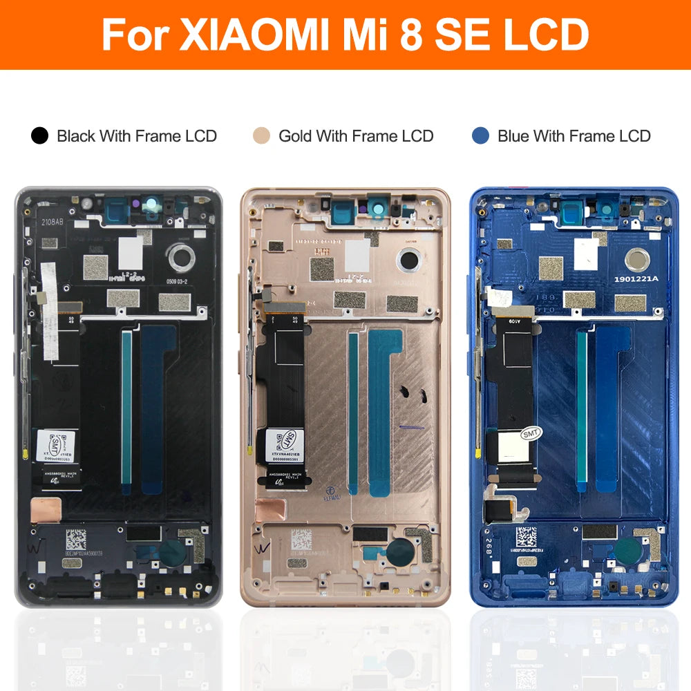 5.88" Mi 8 SE Mi8 SE MI8SE Display Screen With Frame, for Xiaomi Mi 8 SE Lcd Display Touch Screen Digitizer Assembly Replacement Xiaomi phone repair parts