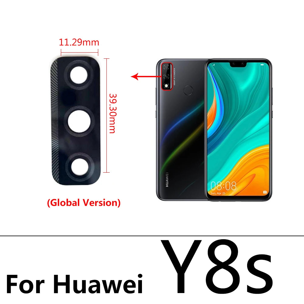 Camera Glass Lens Back Rear Camera Glass Lens with Adhensive For Huawei Y9S Y9A Y8S Y8P Y6P Y7P Y7A Y6s Y5P 2020 Y9 Prime 2019 Huawei phone repair parts