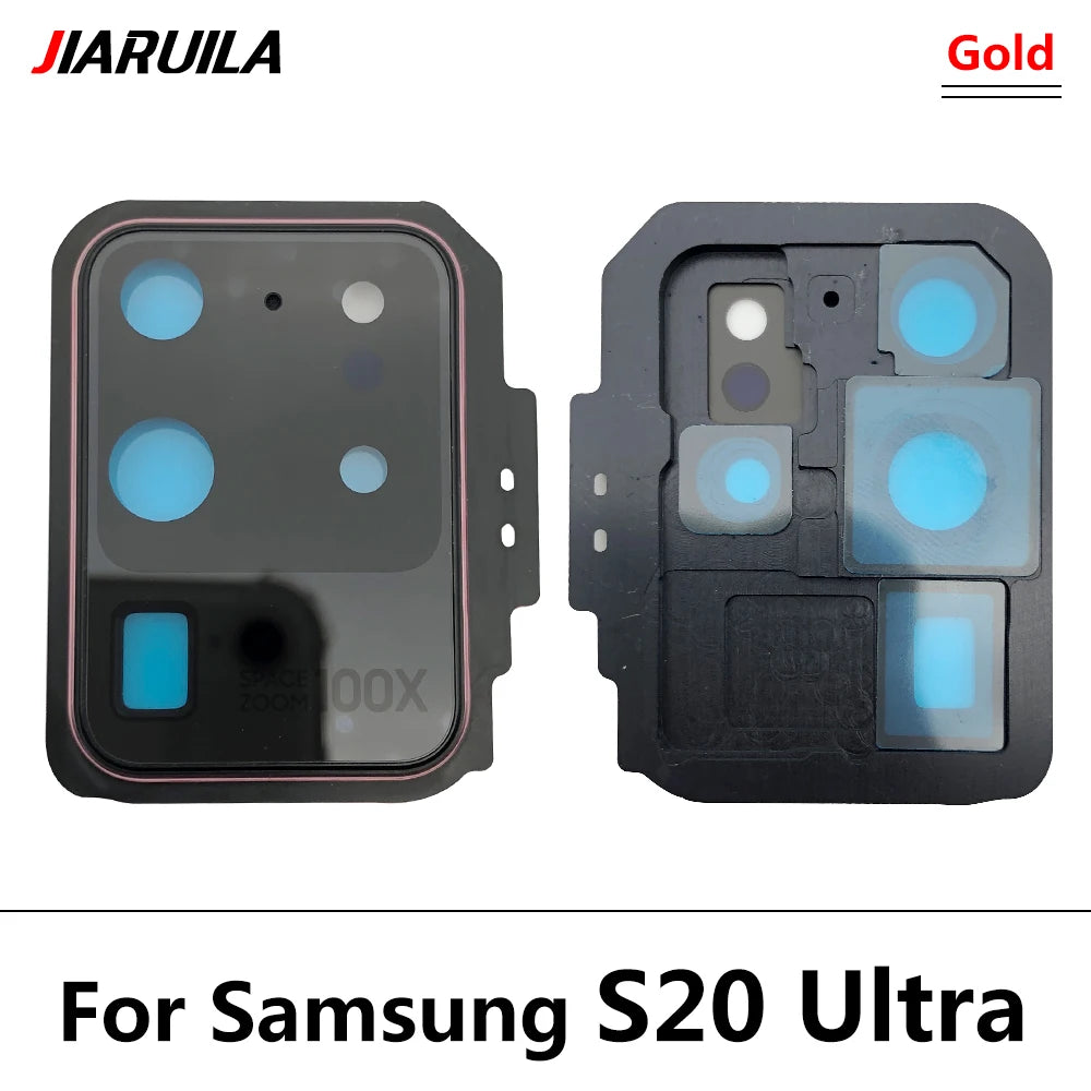 10Pcs/Lot, Rear Camera Glass Lens Back Camera Glass Cover Frame For Samsung S20 Plus S20 Ultra Replacement Parts Samsung phone repair parts