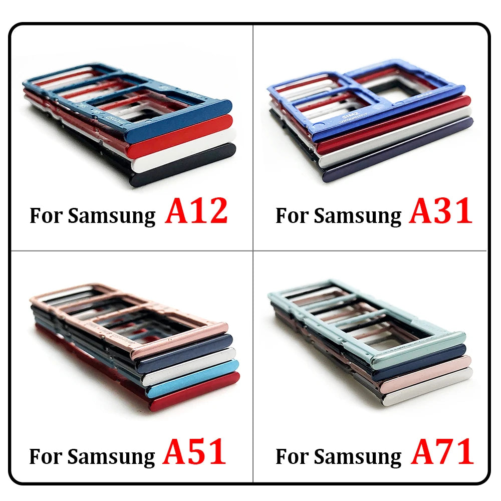 New For Samsung A12 A125F A31 A315F A51 A515F A71 A715F Dual SIM Card Tray Slot Holder Adapter Accessories Samsung phone repair parts
