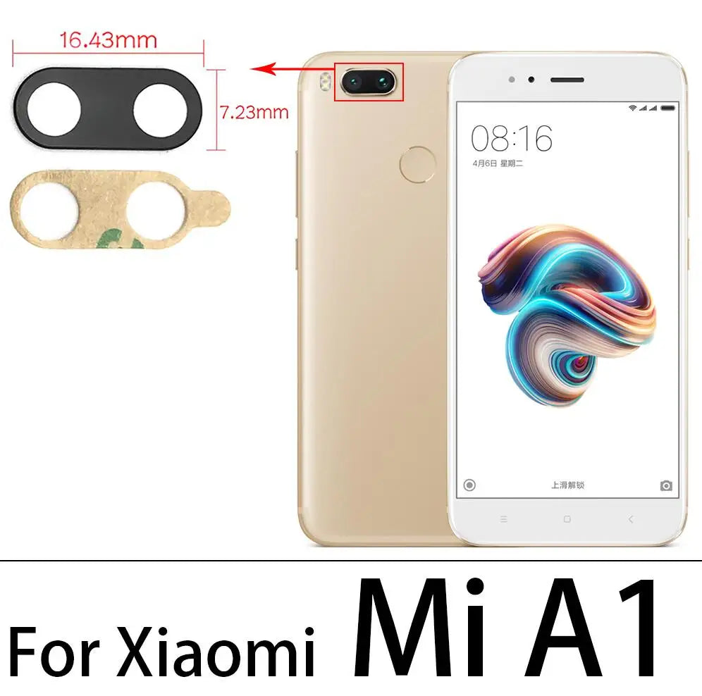 2Pcs/Lot, Rear Back Camera Glass Lens Cover For Xiaomi Mi A3 With Sticker Adhesive For Xiaomi Mi A1 A2 Lite Replacement Parts Xiaomi  Xiao mi phone repair parts