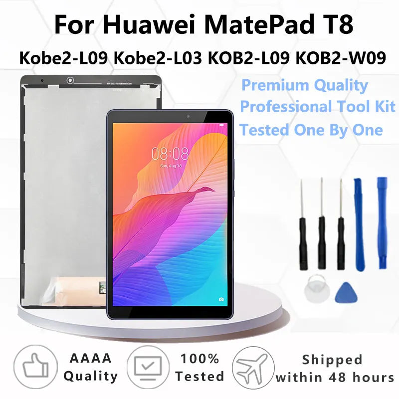 OEM LCD Display Screen For Huawei Matepad T8 Kobe2-L09 Kobe2-L03 KOB2-L09 KOB2-W09 Assembly Touch Outer Glass Digitizer Replace Tablet repair parts