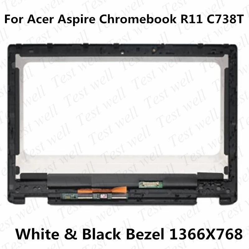 Replacement notebook lcd screen for ACER CHROMEBOOK R11 C738T digitizer screen touch assembly display HD 1366X768 30PIN Acer laptop repair parts