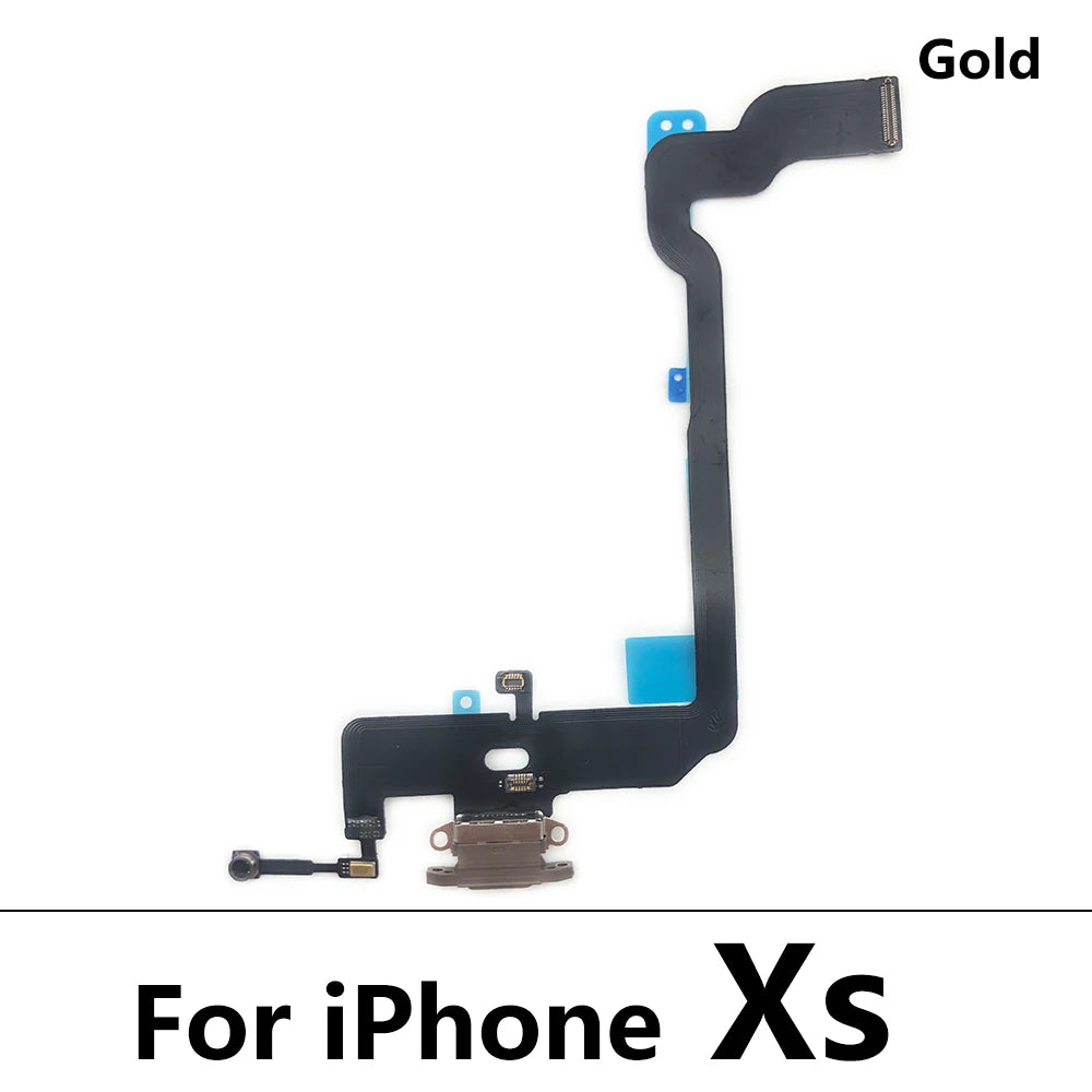 New USB Charging Port Board Flex Cable Connector Parts For Iphone X XR XS Max Microphone Module iPhone phone repair parts