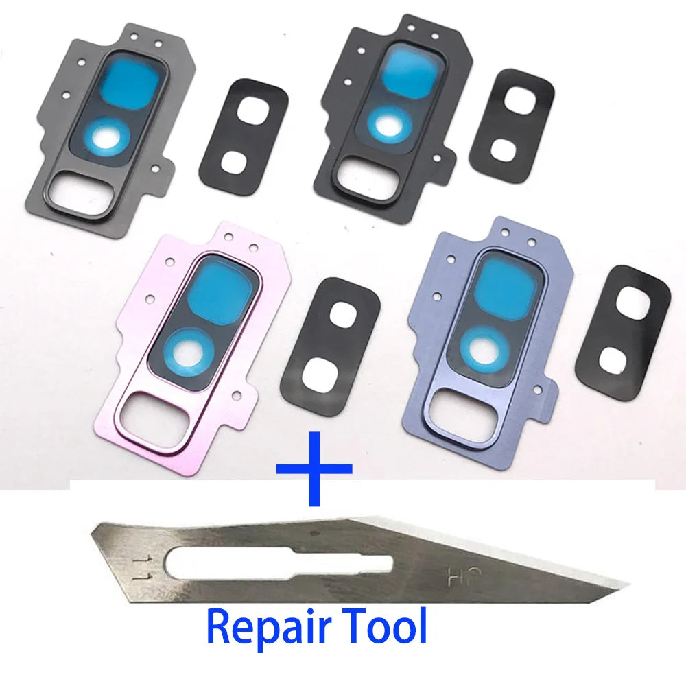 4 Color For Samsung S9 S9+ S9 Plus Rear Back Camera Glass Lens With Frame Holder Repair Parts Tool Samsung phone repair parts