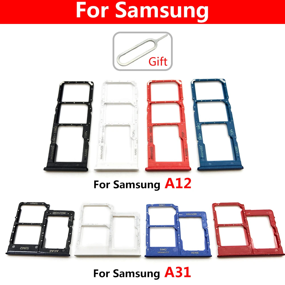 New For Samsung A12 A125F A31 A315F A51 A515F A71 A715F Dual SIM Card Tray Slot Holder Adapter Accessories Samsung phone repair parts