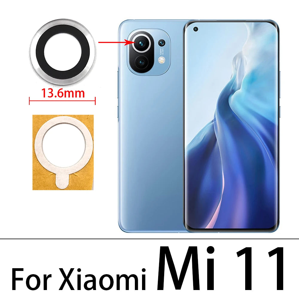 2Pcs Camera Glass For Xiaomi Mi 9 Lite Se Mi10 11 10T Pro Note 10 Lite Poco X3 F3 9C Rear Back Camera glass Lens With Adhesive Xiaomi  Xiao mi phone repair parts