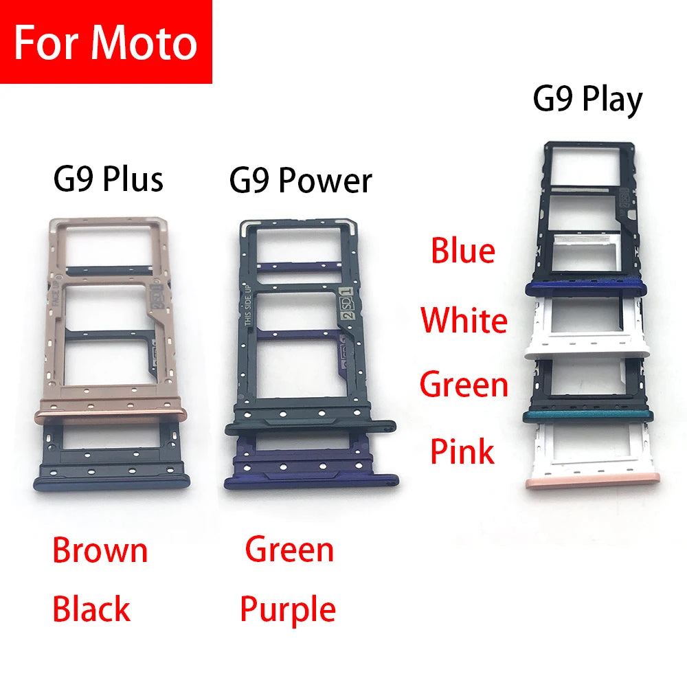 New SiM Tray For Motorola Moto G7 G8 G9 Play Plus Power Lite SIM Card Slot SD Card Tray Holder Adapter Motorola phone repair parts