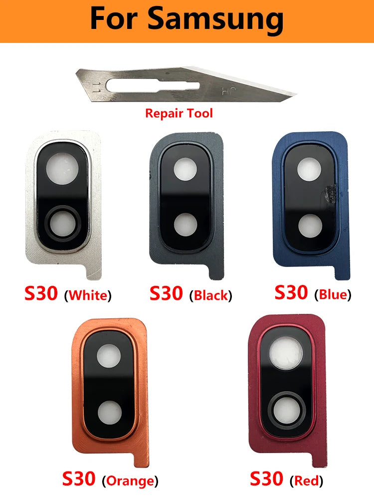 New Housing Back Rear Camera Glass Lens With Cover Frame Holder For Samsung A10 A20 A30 A40 A50 A70 A105F A205F A305F A505F A705 Samsung phone repair parts