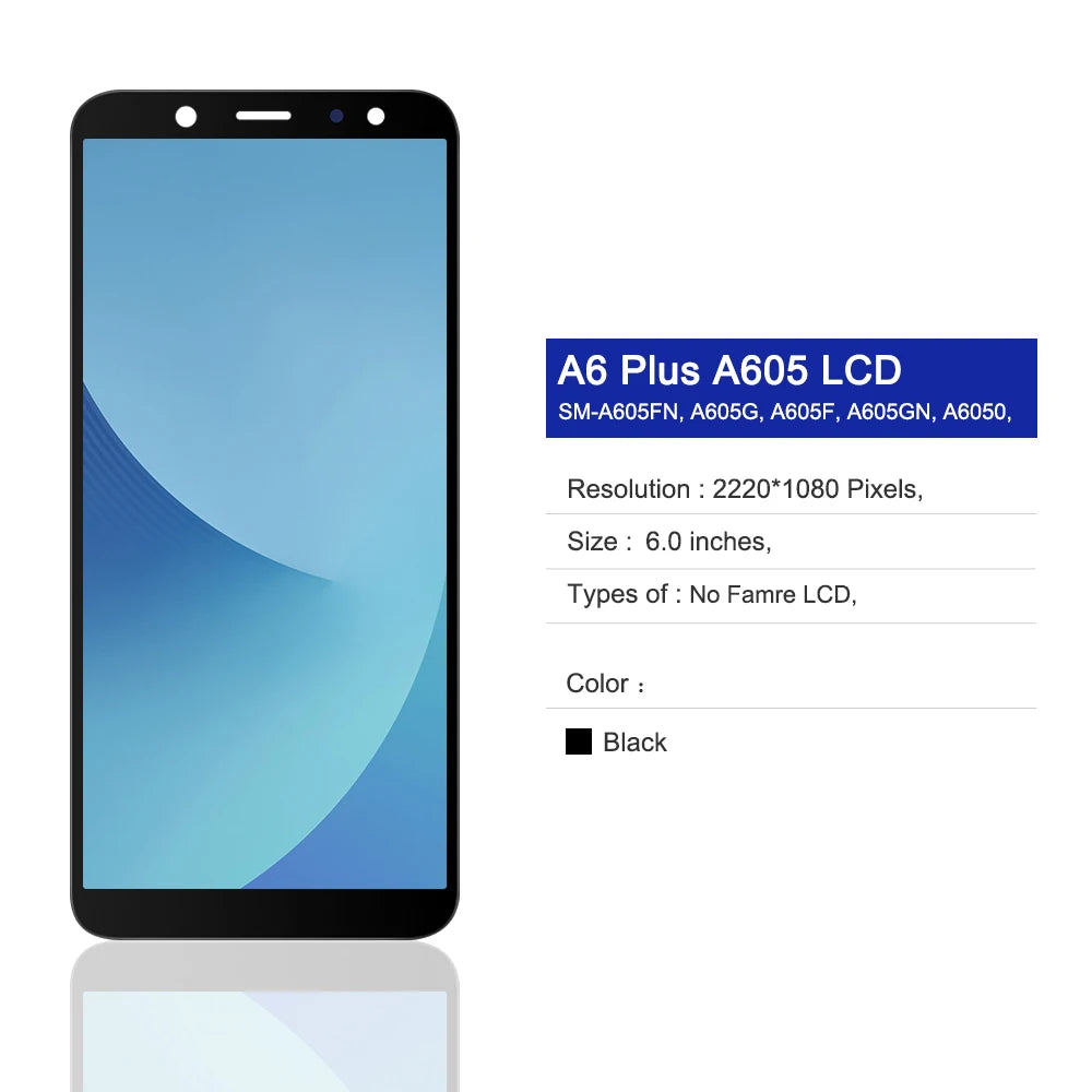 A6 Plus Display Screen For Samsung Galaxy A6 Plus 2018 LCD Display Touch Screen Digitizer Parts For Samsung A605 A605F A605FN Samsung phone repair parts