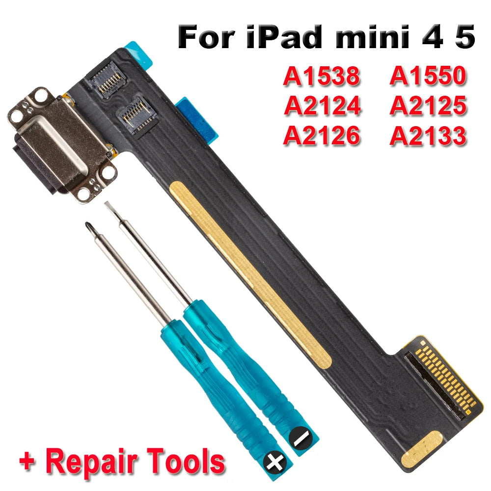 1PCS Charger Dock  USB Connector Data Plug Jack Socket Port Flex For iPad mini 4 5 A1538 1550 A2124 A2125 A2126 A2133 iPad tablet repair parts