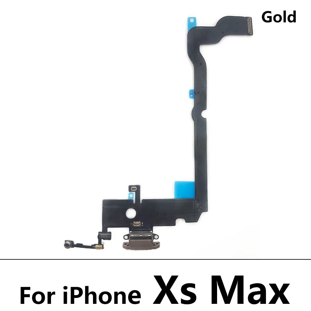 New USB Charging Port Board Flex Cable Connector Parts For Iphone X XR XS Max Microphone Module iPhone phone repair parts