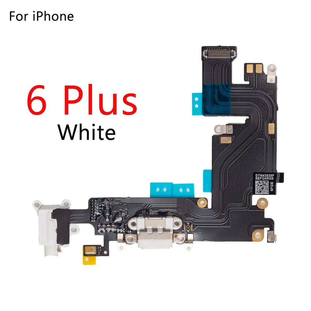 For iPhone 6G 6 6S Plus 5G 5C 5S SE Charging Port Dock Connector Headphone Audio Jack+ Microphone Flex Cable Replacement iPhone phone repair parts