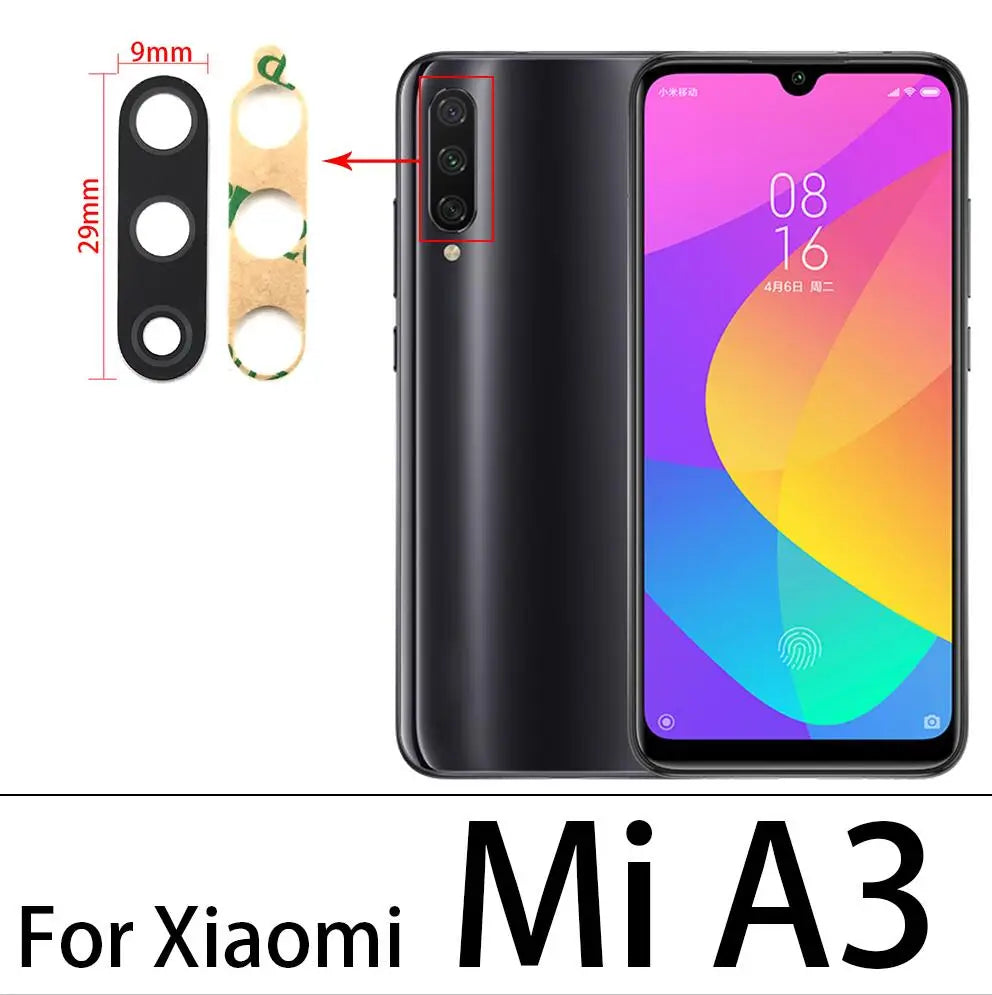 2Pcs/Lot, Rear Back Camera Glass Lens Cover For Xiaomi Mi A3 With Sticker Adhesive For Xiaomi Mi A1 A2 Lite Replacement Parts Xiaomi  Xiao mi phone repair parts