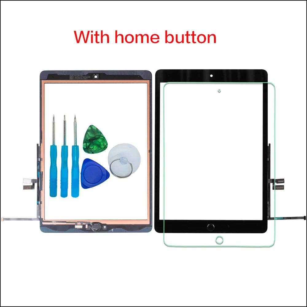 For iPad 9th 10.2" 2021 Touch Screen Digitizer Glass A2602 A2603 A2604 A2605 with Adhesive,Tool Kit+Tempered Glass iPad tablet repair parts