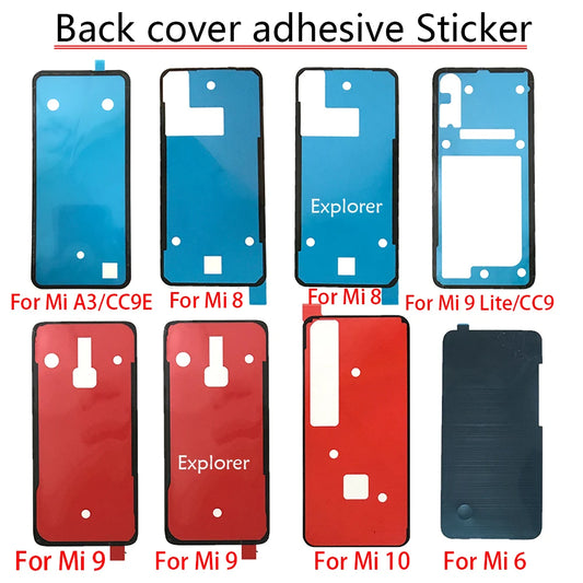 Back Glass cover Adhesive Sticker Stickers glue For Xiaomi Mi 8 9 10 lite 10T Note 10 A3 CC 9 9e Mi8 Mi9 F2 Pro  Xiaomi  Xiao mi phone repair parts