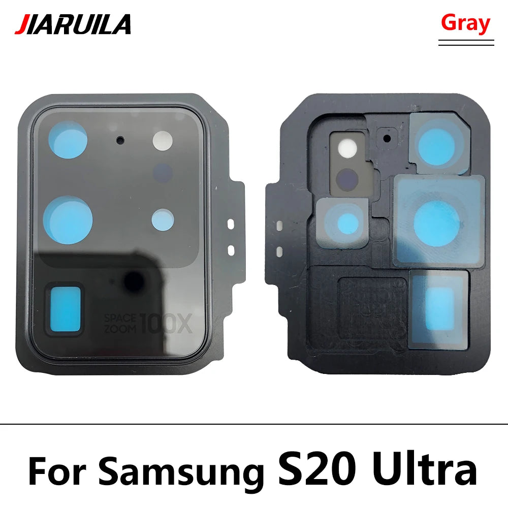 New Rear Camera Glass Lens Cover With Frame Holder with Sticker For Samsung S20 Plus S20 Ultra Replacement Parts Samsung phone repair parts