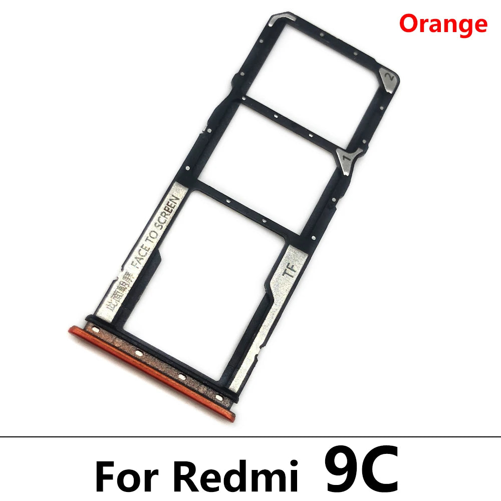 10Pcs/Lot, SIM Card Tray Slot Holder For Xiaomi Redmi 9 9A 9C 9T Replacement Parts Black Blue Green Yellow Orange  Xiaomi  Xiao mi phone repair parts