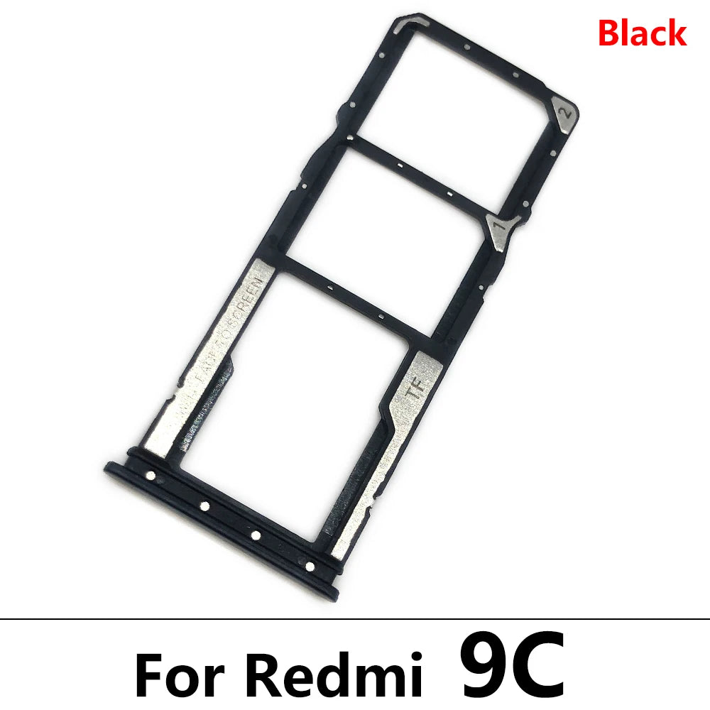 10Pcs/Lot, SIM Card Tray Slot Holder For Xiaomi Redmi 9 9A 9C 9T Replacement Parts Black Blue Green Yellow Orange  Xiaomi  Xiao mi phone repair parts