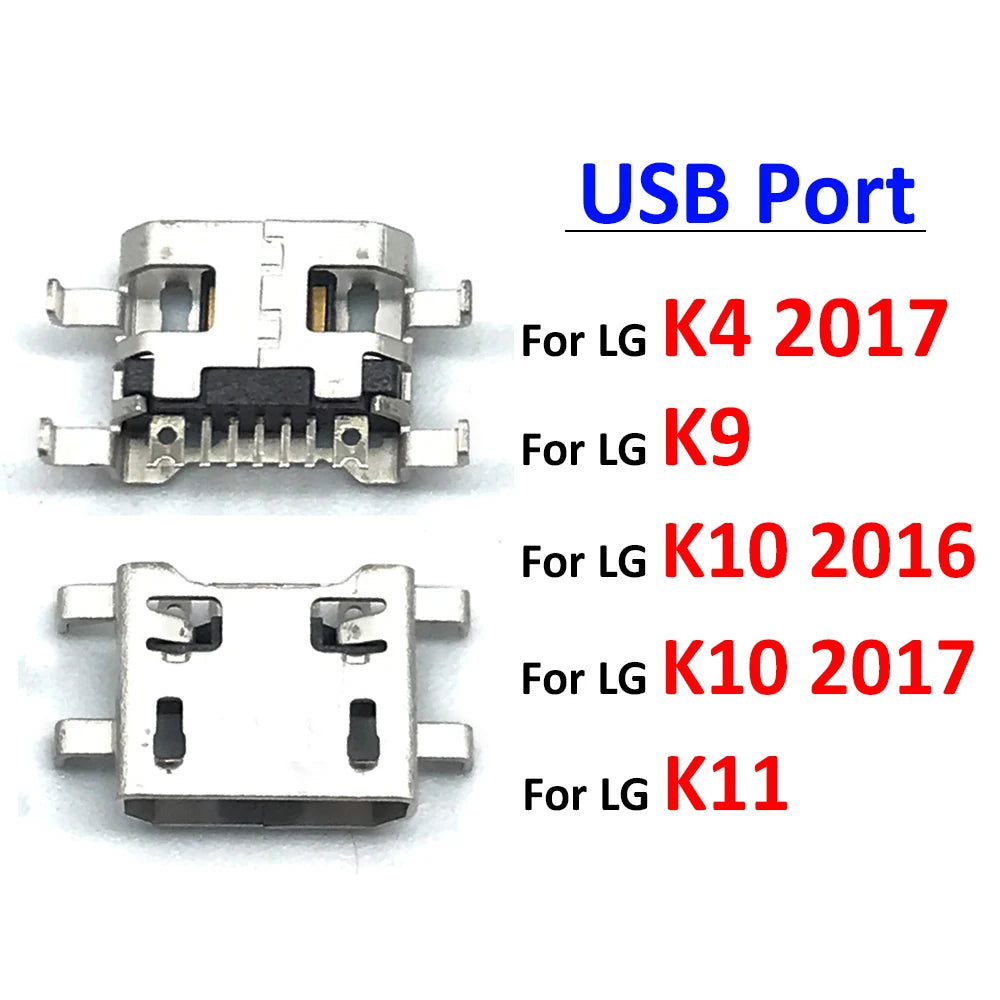 2Pcs, Charger Charging Connector USB Port Dock Connector For LG K9 K11 K4 K8 K12 Plus K50 K50s K41s K51 K51s k42 K52 K10 2017   LG phone repair parts