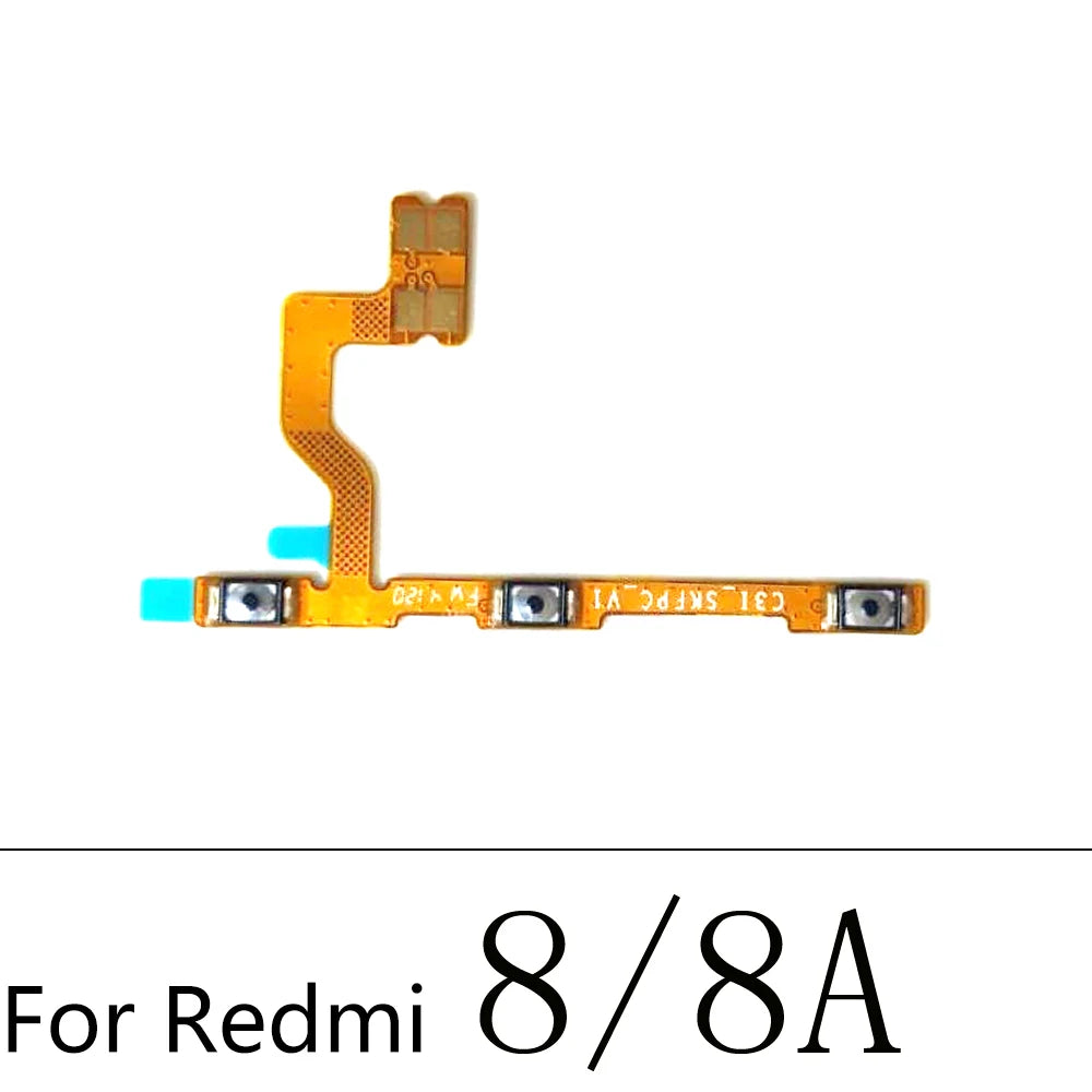 10Pcs/Lot, Power Volume Button Key Flex Cable For Xiaomi Redmi S2 10 9 9A 8 8A 7 7A 6 6A 5 5A 9C 9T 10A 10C 12C 12 13 13C  Xiaomi  Xiao mi phone repair parts