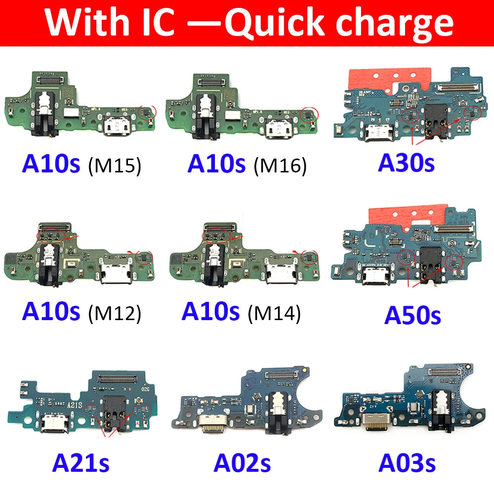 10Pcs USB Charger Charging Port Dock Connector Board Flex Cable For Samsung A10S A20S A30S A50S A21s A12 A02s A03s A03 Core Samsung phone repair parts