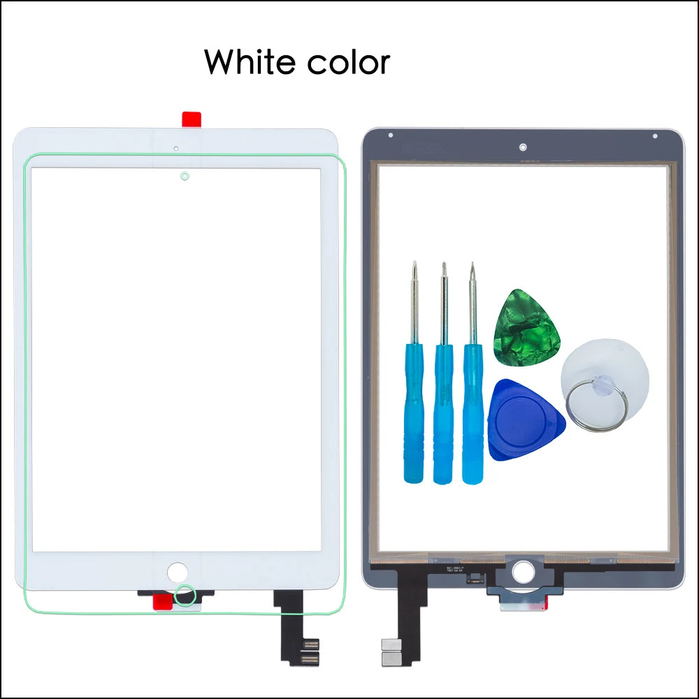 For iPad Air 2 Touch Screen Glass Digitizer With Flex Cable  A1567 A1566  Free Tools WithTempered Glass iPad tablet repair parts