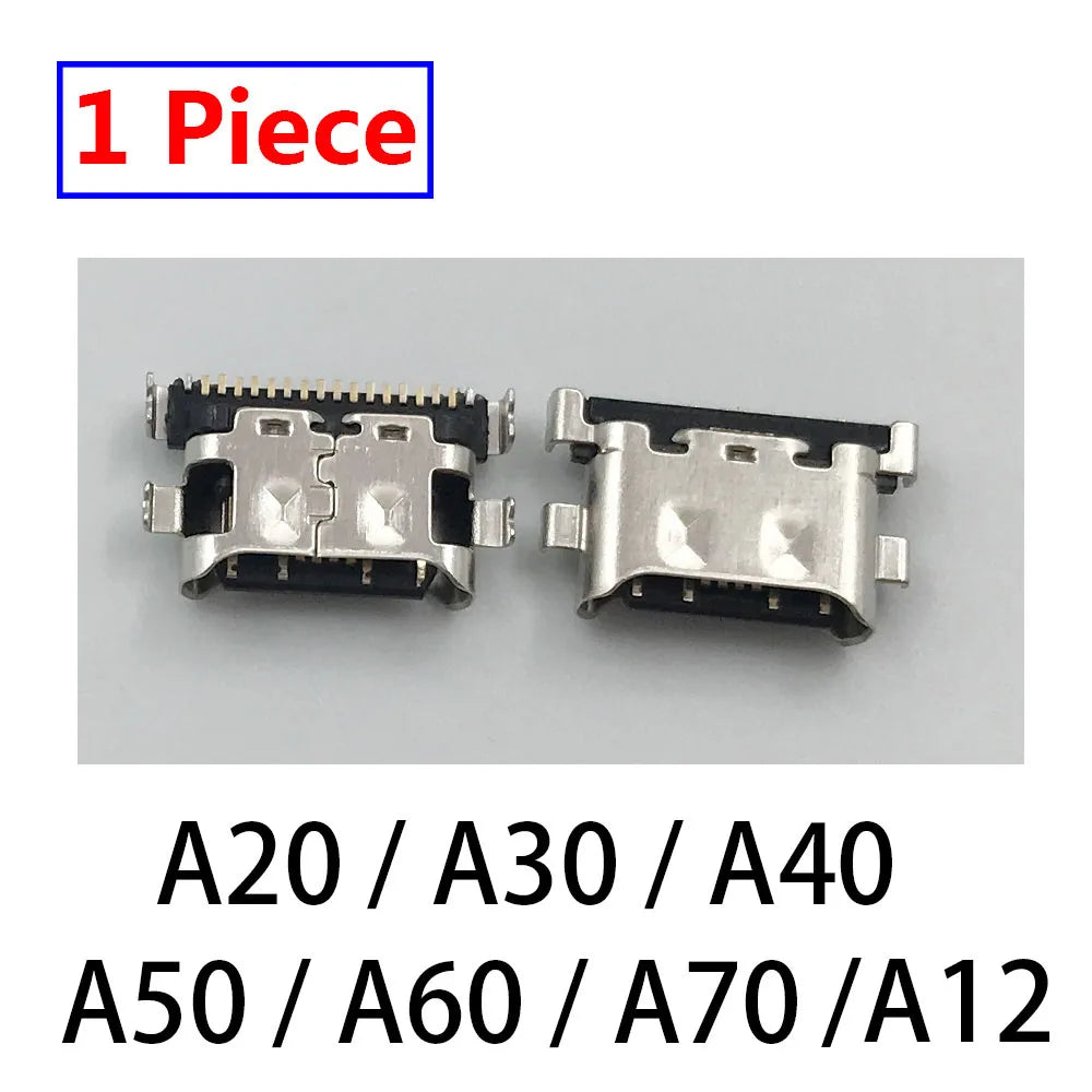 100Pcs Charger USB Charging Port Dock Connector For Samsung A20 A30 A50 A70 A51 A21s A01 A30s A20s A50s A11 A21 A31 A52 A02s A32 Samsung phone repair parts