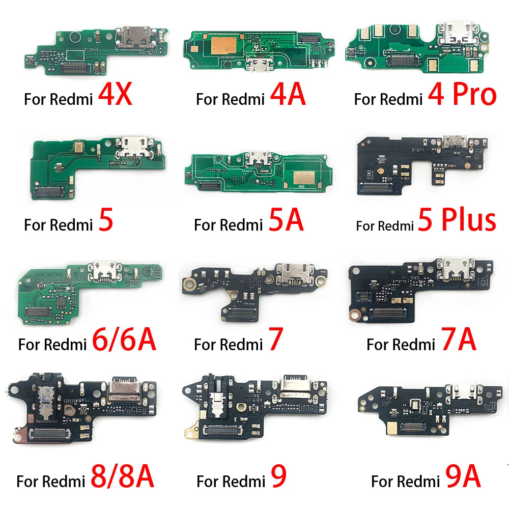 USB Charging Port Micro Dock Connector Board Flex Cable For Xiaomi Redmi 6 6A 7 7A 8 8A 9 9A 9C 10 10A 10C 12 12C 13C 4G 5G  Xiaomi  Xiao mi phone repair parts
