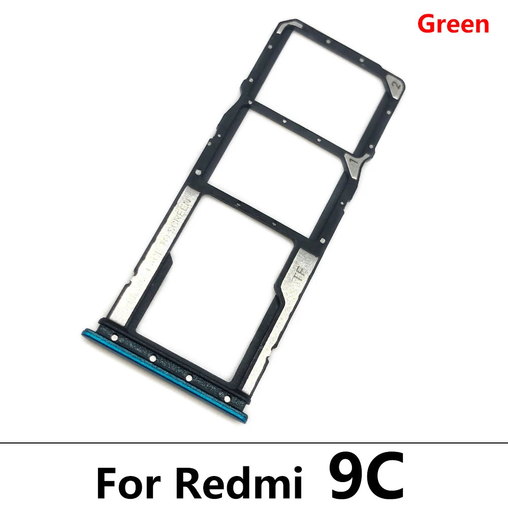 10Pcs/Lot, SIM Card Tray Slot Holder For Xiaomi Redmi 9 9A 9C 9T Replacement Parts Black Blue Green Yellow Orange  Xiaomi  Xiao mi phone repair parts