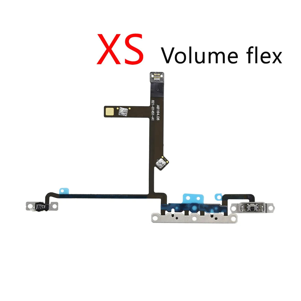 Power & Volume Buttons Key Switch Flex Cable With Metal Material For Iphone 11 12 Pro Max 12 mini X XS Max Replacement Parts iPhone phone repair parts