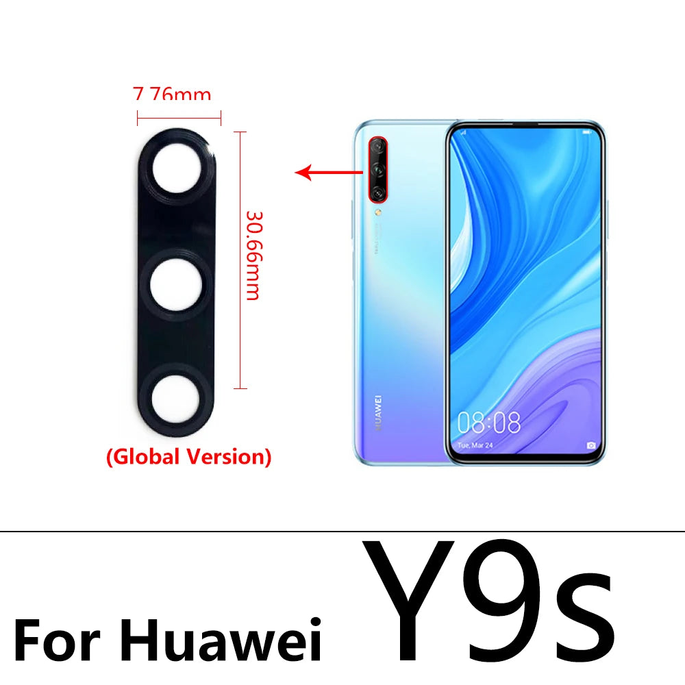 Camera Glass Lens Back Rear Camera Glass Lens with Adhensive For Huawei Y9S Y9A Y8S Y8P Y6P Y7P Y7A Y6s Y5P 2020 Y9 Prime 2019 Huawei phone repair parts