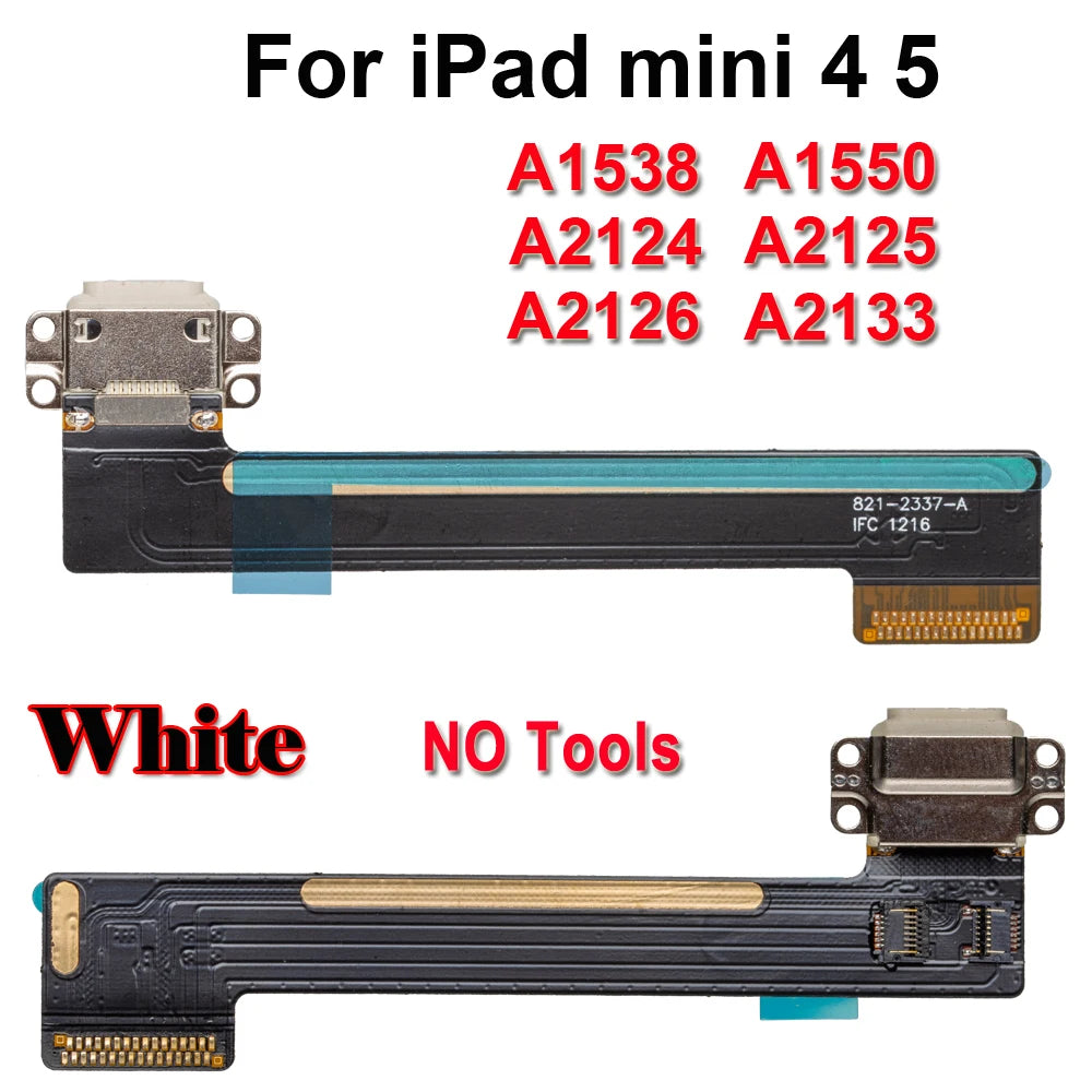 1PCS Charger Dock  USB Connector Data Plug Jack Socket Port Flex For iPad mini 4 5 A1538 1550 A2124 A2125 A2126 A2133 iPad tablet repair parts