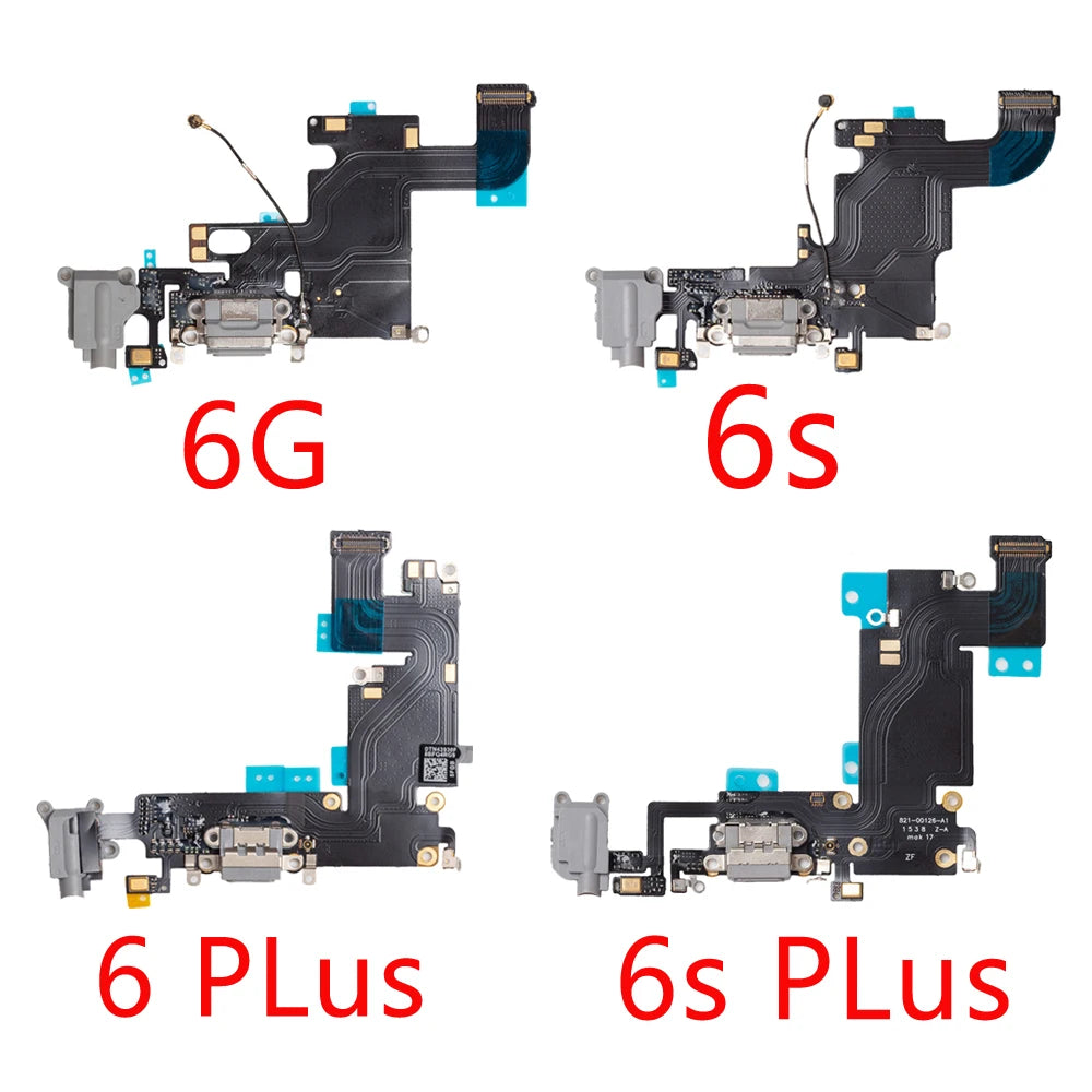 For iPhone 6G 6 6S Plus 5G 5C 5S SE Charging Port Dock Connector Headphone Audio Jack+ Microphone Flex Cable Replacement iPhone phone repair parts