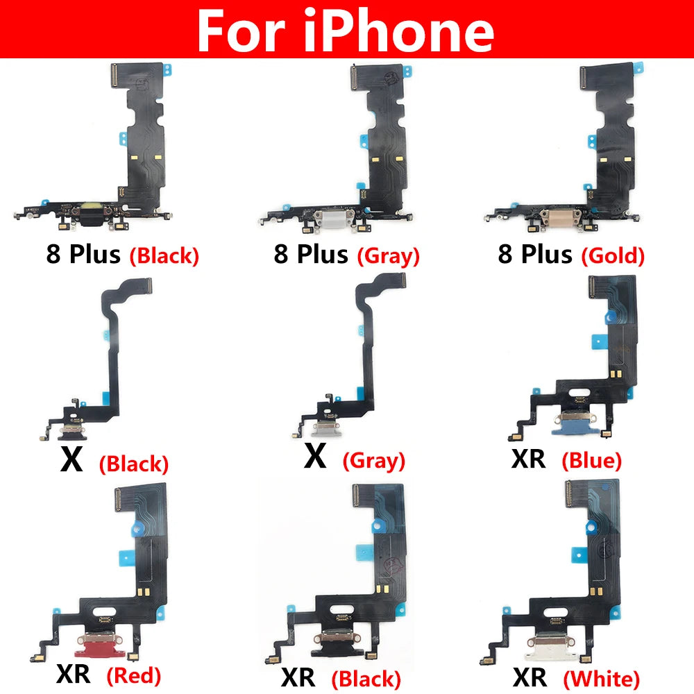 New USB Charging Port Board Flex Cable Connector Parts For Iphone X XR XS Max Microphone Module iPhone phone repair parts