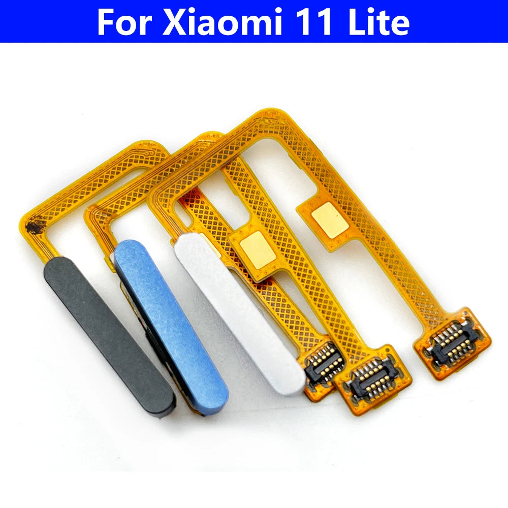 New For Xiaomi Mi 11 Mi11 Lite Fingerprint Sensor Home Return Key Menu Button Flex Ribbon Cable Black White Blue Green Xiaomi  Xiao mi phone repair parts