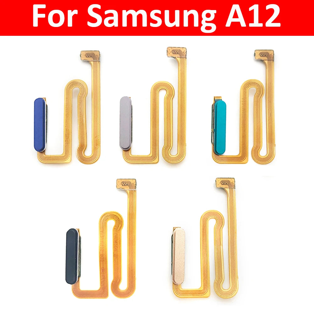 New For Samsung A12 A125 A125F Home Button Fingerprint Sensor Flex With Power Key Button Flex Cable Samsung phone repair parts