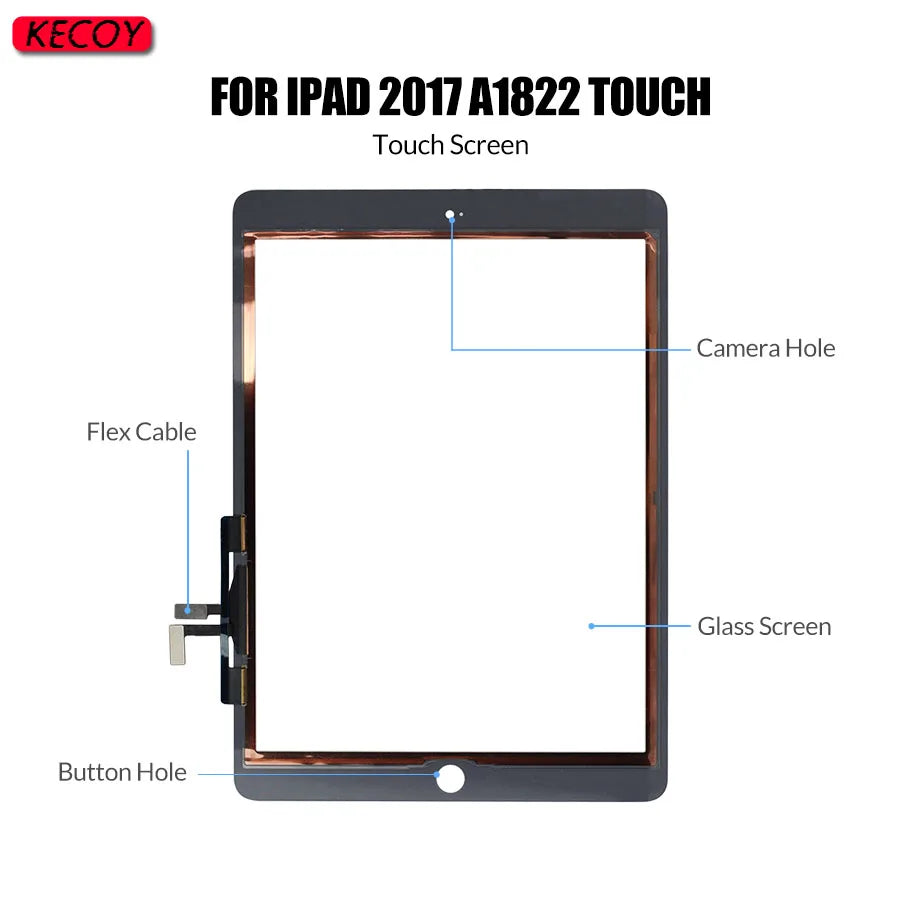 1Pcs Touchscreen 2017 A1822 A1823 For iPad 5 5th Generation Touch Screen Display Digitizer Sensor Front Glass Replacement +Tools  iPad repair parts