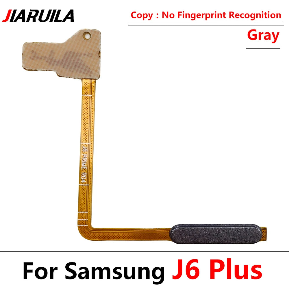10Pcs/Lot, Home Button FingerPrint Touch ID Sensor Power Flex Cable Ribbon For Samsung J6 Plus J6+ J6plus J610 J610F Samsung phone repair parts