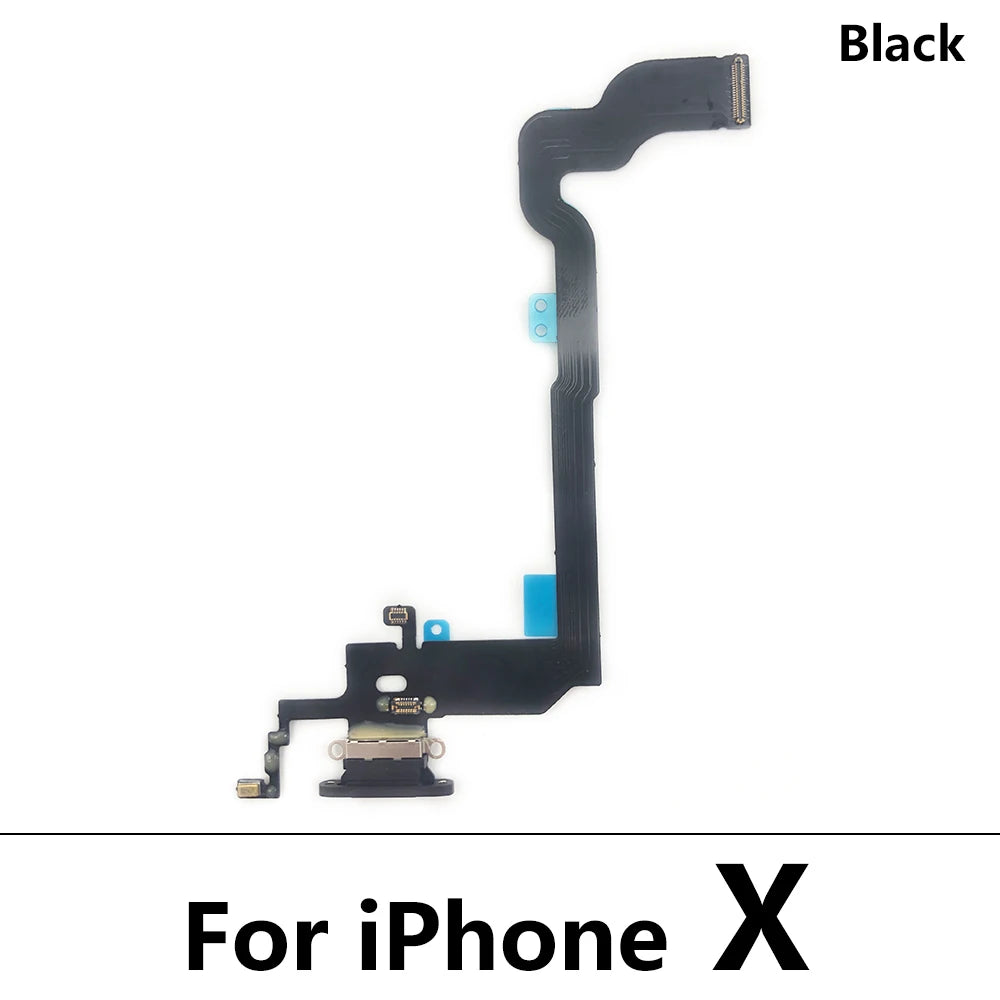 New USB Charging Port Board Flex Cable Connector Parts For Iphone X XR XS Max Microphone Module iPhone phone repair parts