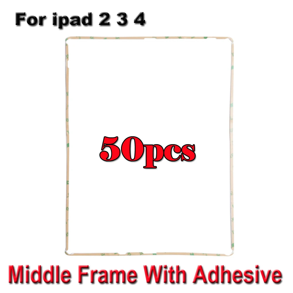 50 pcs/lot Touch Screen Bezel Middle Frame With Adhesive Sticker For iPad 2 3 4  Replacement parts iPad tablet repair parts