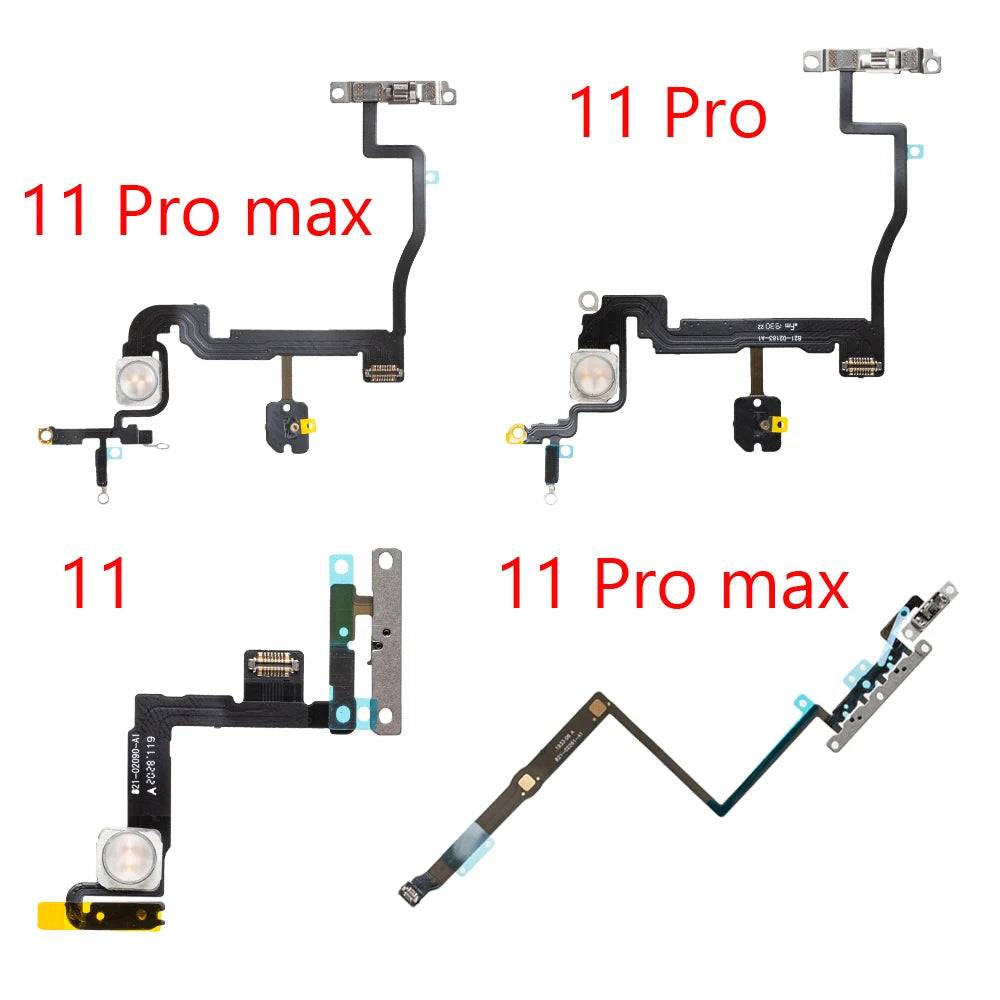 ON OFF Power Side Button Flex Cable With Flash Light For iPhone 11 11 pro 11 pro max Replacement Parts iPhone phone repair parts