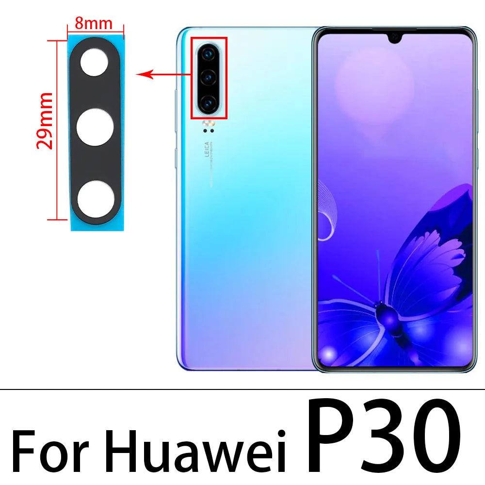 For Huawei P20 P30 P40 P50 Pro Lite E 5G Back Rear Glass Camera Lens With Adhesive Replacement Huawei phone repair parts