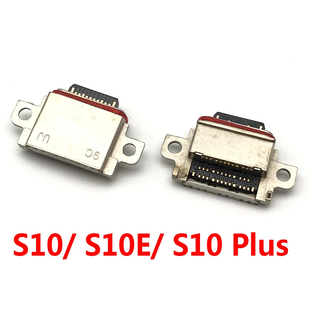 10Pcs，USB Port Charger Jack Connector socket charging port For Samsung S25 S21 S22 S10 S20 S23 S24 S10e Plus Ultra FE Samsung phone repair parts