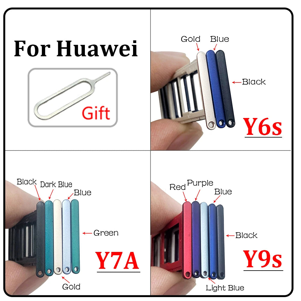 New For Huawei Y6S Y7A Y9S Micro Nano SIM Card Holder Tray Slot Holder Adapter Socket Huawei phone repair parts