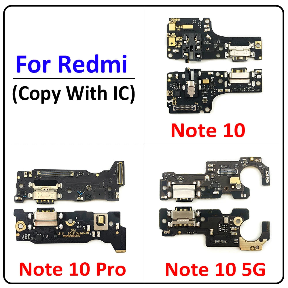 10Pcs USB Charge Port Dock Connector Charging Board Flex Cable For Xiaomi Poco X3 Pro M3 Redmi Note 7 8 8T 9S 9 10 10s Pro 9C 9A  Xiaomi  Xiao mi phone repair parts