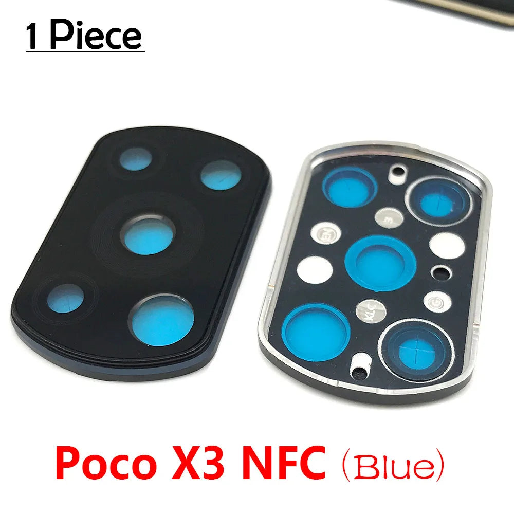 10Pcs, For Xiaomi Mi Poco X3 NFC Pro Camera Glass Lens Back Rear Camera Glass Lens With Frame Repair Parts  Xiaomi  Xiao mi phone repair parts